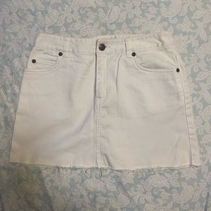 Low rise denim mini skirt